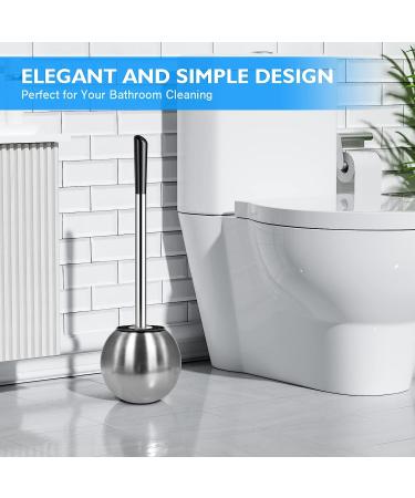 IXO Toilet Brush and Holder 2 Pack - 304 Stainless Steel, Extended Comfortable Handle, Durable Bowl Brush for Bathroom - Silver - Buy Online on SooperMarket.com