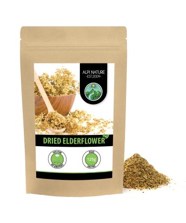 Elderflower infusion (125g) gently dried elderflower tea rubbed elderflower 100% pure and natural for the preparation of elderberry tea 125 GR
