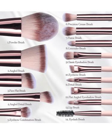 BS-MALL Travel Makeup Brush Set with LED Light Mirror - 14 Pcs Pink APINK - Buy Online on SooperMarket.com
