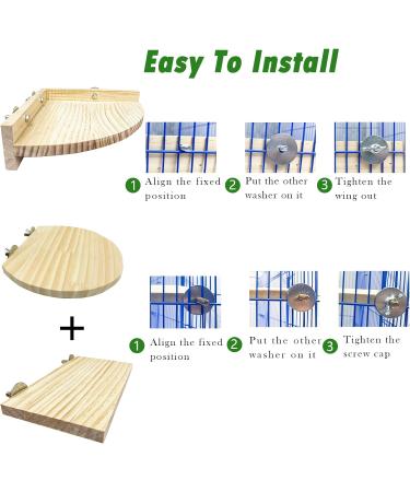 3PCS Hamster Wooden Platform Perch Stand Natural Bird Budgie Toys and Accessories Parrot Cage Perch for Chinchilla Mouse Rat Dwarf Hamster Small Animals - Box Packaging - Buy Online on SooperMarket.com