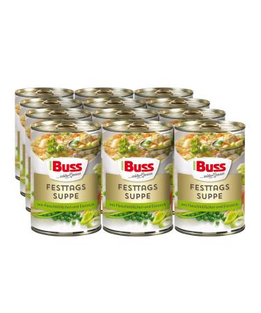 Buss Classics - Fine festive soup with meatballs - Delicious vegetable soup with egg custard and noodles - 12 x 400 g