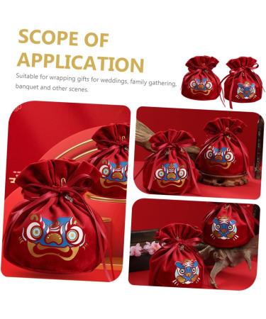 HOMSFOU 2pcs Candy Bag Packaging Bag Wedding Candy Bags Candy Bags for Wedding Decorative Candy Pouches Drawstring Candy Bags Gift Bags Wedding Decor Portable Candy Pouch Festival Supply Red 15x12cm - Buy Online on SooperMarket.com
