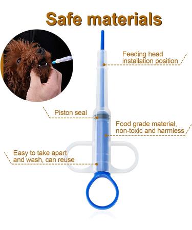 PAGOW Pet Medicine Feeder Silicone Syringe with Soft Tips for Cats and Dogs - Blue (2pcs) - Buy Online on SooperMarket.com