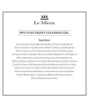 Le Mieux Phyto-Nutrient Cleansing Gel - Purifying Face Wash with Algae & Hyaluronic Acid | Sulfate-Free Makeup Degreasing Pore Cleansing (6 oz - Buy Online on SooperMarket.com
