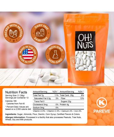 White Jordan Almonds - 2lb Bulk Bag | Crunchy Candy for Weddings & Special Events - Buy Online on SooperMarket.com