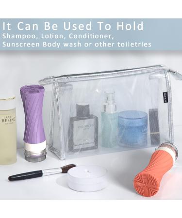 POPDIGITO 3 oz Silicone Travel Bottles Set - 4 Pack Colorful Squeezable Leakproof Containers for Toiletries - TSA Approved Refillable Bottles with Bag - Buy Online on SooperMarket.com