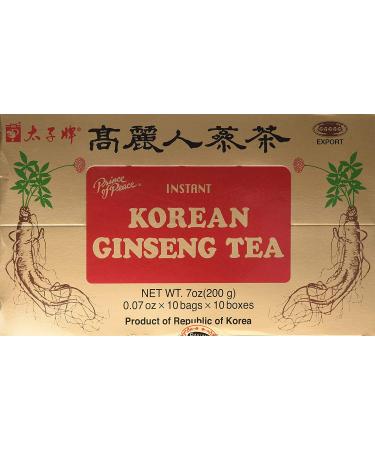 Prince of Peace Korean Ginseng Instant Tea, 100 Sachet  Natural Red Panax Ginseng Tea  Korean Ginseng Extract  Easy to Brew Hot or Cold  Herbal Chinese Tea Sachets  Promotes Overall Health and