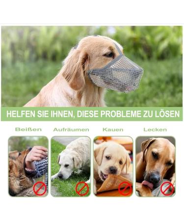 Breathable Mesh Dog Muzzle - Adjustable for Small Medium & Large Breeds | Prevents Biting Chewing & Barking - Gray XS - Buy Online on SooperMarket.com