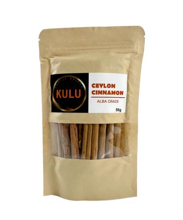 KULU Pure Ceylon Cinnamon Quills(Sticks) Alba Grade 50g Resealable Pouch