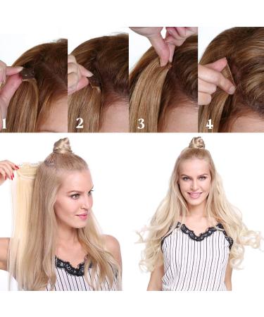 Clip-in Hair Extensions - 1 Weft 5 Clips Wavy Human Hair Natural Black - 43 cm (120 g) for a Flawless Look - Buy Online on SooperMarket.com
