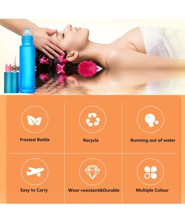 8 Pack Empty Glass Roll-On Bottles with Stainless Steel Rollers - Essential Oils Lotions & Perfumes - Vibrant Colors for Home & Travel | International Shipping - Buy Online on SooperMarket.com
