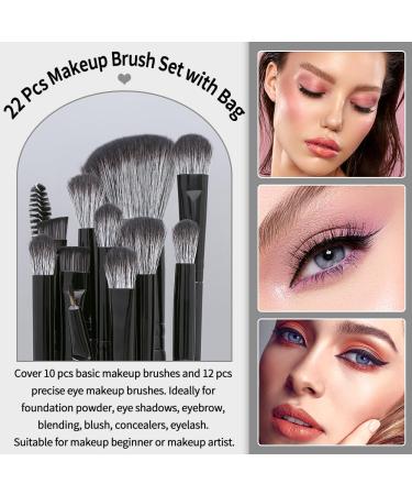 Buy Magefy Professional 22PC Makeup Brush Kit - Foundation & Eyeshadow Brushes with PU Leather Bag | International Shipping Available - Buy Online on SooperMarket.com