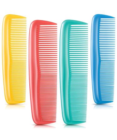 4 Pieces Hair Combs Plastic Pocket Combs Fine and Standard Tooth Hair Cutting Comb Fine Dressing Styling Combs Hairdressing Barber Salon Comb for Women Men Hair Care Tool (Multi Color)