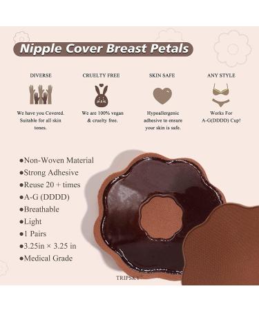 XL Breast Lift Tape for A-G(DD) Cup Brown - BoobTape for Large Breasts, Body & Athletic Support with Nipple Cover - Booby Tape Solution - Buy Online on SooperMarket.com