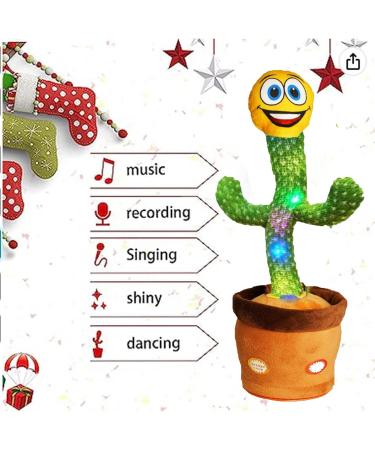 Happy Cactus Plush Toy - Talking, Singing & Dancing Interactive Buddy - USB Rechargeable - Christmas and Home Decoration Piece - Buy Online on SooperMarket.com
