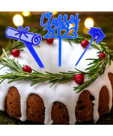 TENDYCOCO 30pcs 2023 delicate cake supplies 2023 cupcake toppers graduate grad cake decorations props graduation cupcake picks graduation hat paper cup food pick class of 2023 decorations Blue - Buy Online on SooperMarket.com