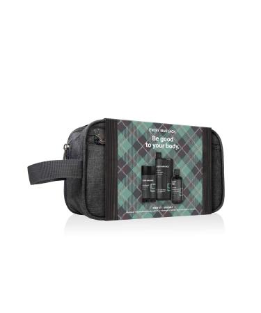 Every Man Jack Sea Salt Bath and Body Gift Set | Grooming Essentials for Men | Body Wash 2-in-1 Shampoo Deodorant + Dopp Bag | Clean Ingredients International Shipping - Buy Online on SooperMarket.com