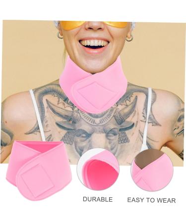Cervical Fixation Tape - Neck Wrinkle Patches & Gel Pads for Skin Care | Smoothing Neck Strap | Pink 47x9.5cm - Shop Internationally - Buy Online on SooperMarket.com