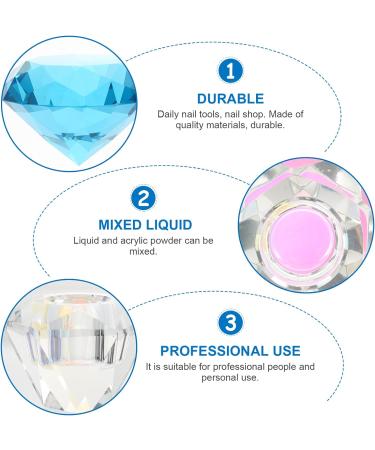 FRCOLOR 3 Pcs Nail Art Crystal Cup Glass Containers with Lids Glass Tumbler Clear Cups Glass Diamond Dappen Dish Crystal Dappen Dish Nail Dappen Dish Manicure White Crystal Vegetable Bowl 5.5x5.5cmx3pcs Bluex3pcs - Buy Online on SooperMarket.com