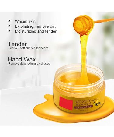 Peeling Hand Mask - 2 Pc Golden Honey Hand Wax Treatment for Dead Skin Removal Rejuvenation & Moisturizing Care - Shop Internationally! - Buy Online on SooperMarket.com