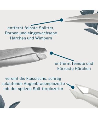 REMOS 3-Piece Tweezers Set - Eyebrow Splinter & Combination Tweezers in Satin Finish | Perfect for Precision Grooming - International Shipping Available - Buy Online on SooperMarket.com