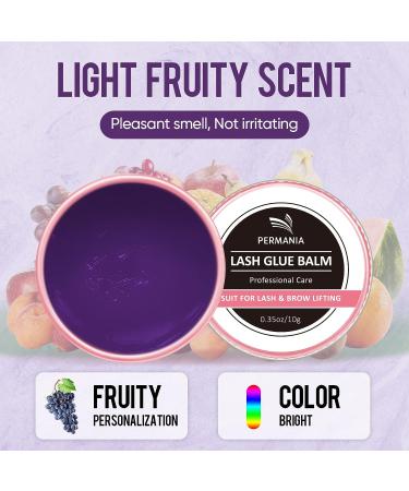 PERMANIA 2023 Lash Lift Balm 0.35oz - Grape Flavored Adhesive for Strong Viscosity and Water Solubility - Eyelash Perm Kit Essential - Buy Online on SooperMarket.com