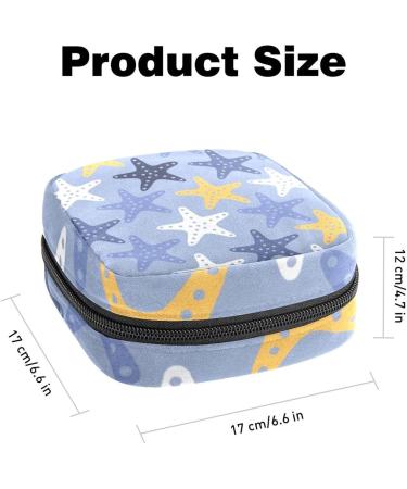 Starfish Pattern Menstrual Cup & Sanitary Napkin Storage Bag | Portable Period Pouch for Women & Teen Girls - Multi-Colored - Buy Online on SooperMarket.com