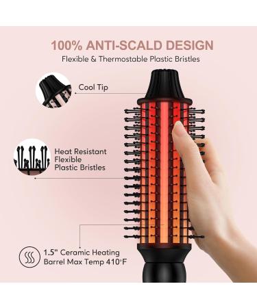 Thermal Brush for Big Bouncy Blowout - 1.5" Heated Round Brush with 5 Temps | Ceramic Curling Wand for Medium & Long Hair - Dual Voltage for Travel - Buy Online on SooperMarket.com
