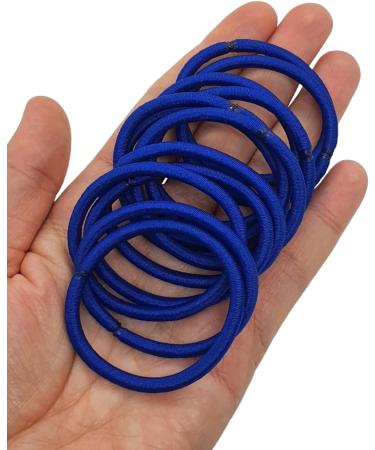 12 PCS 3mm Elastic Hair Bands - No Metal Ponytail Holders in Royal Blue for Women, Men, Girls, Kids - Buy Online on SooperMarket.com