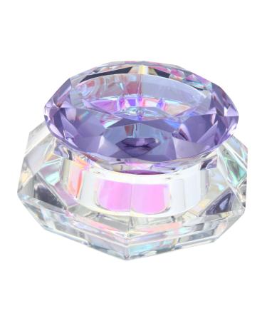 minkissy Nail Art Crystal Cup Cosmetics Cover Glass Purple Manicure 6.5x8cm Purple