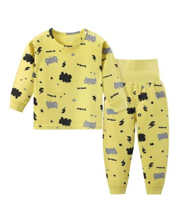 YANWANG 100% Cotton Baby Boys Girls Pajamas Set Long Sleeve Sleepwear(6M-5Years) 4-5 Years Batman