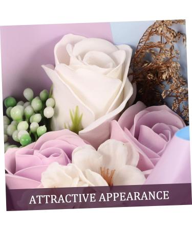 Angoily Rose Gift Box Decorative Soap Flower Birthday Bouquet Flower Bouquet Soap Flower for Women Soap Rose Bouquet The Gift Gifts Artificial Purple Miss Decorate 27X16CM Purple - Buy Online on SooperMarket.com