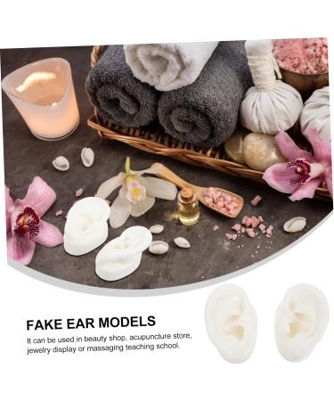 Pair of Human Ear Model Silicone Mold for Jewelry and Body Stencils - White Medium - Buy Online on SooperMarket.com