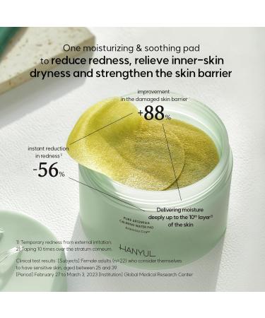 HANYUL Pure Artemisia Calming Toner Pads - Deep Moisturizing Quick Soothing Facial Pads for Redness Relief | Cica & Herb Extracts | Korean Pre-Makeup Skin Care - 60 Sheets 5.74 Fl Oz - Buy Online on SooperMarket.com