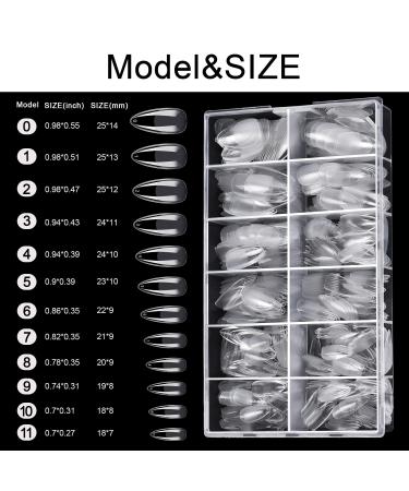 600pcs MORGLES Almond Nail Tips Full Cover Set with Glues and Files - Clear Almond Shaped Acrylic Nails for Salon and Home Use - Buy Online on SooperMarket.com