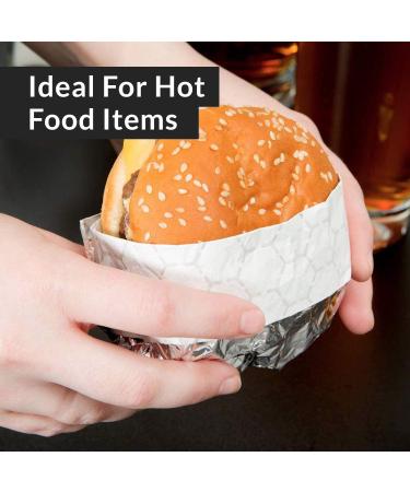 Oasis Supply Pre-Cut Insulated Foil Sandwich Wrap Sheets - 100 Count, 14x16 Inch - Grease-Resistant for Hot Food Items - Buy Online on SooperMarket.com