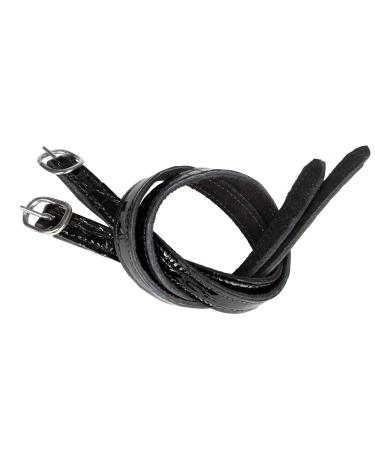 Horka Spur Straps Patent Croco Leather By Pair Black/Silver One Size