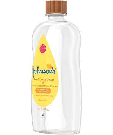 Johnson's Baby Oil with Shea & Cocoa Butter - 20 fl. oz | Hypoallergenic Formula for Preventing Moisture Loss - Buy Online on SooperMarket.com