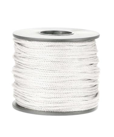 BEL AVENIR Nylon Satin Cord, 2mm 50 Yards Braided Lift Shade Cord for Necklace Bracelet String Cord, Blind Shade, Trim and Shoelaces (White)