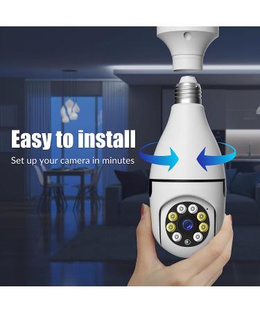 2Pcs 360 Degree Light Bulb Security Cameras- Outdoor Wireless WiFi, Night Vision, Alexa Compatible- 5GHz, 2Pc Set - Buy Online on SooperMarket.com