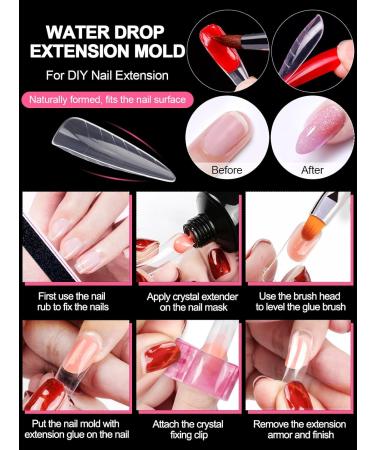 EBANKU 120 PCS Clear Dual Nail Forms Coffin Nail Mold Tips for Acrylic Stiletto Extensions - Nail Art Salon Tools - Buy Online on SooperMarket.com