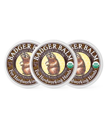 Badger - Hardworking Hands Healing Balm Aloe Vera & Wintergreen Working Hand Balm Balm for Dry Hands Hand Moisturizer Balm Certified Organic Hand Balm Hand Repair Balm 2 oz (3 Pack) 2 Ounce (Pack of 3)