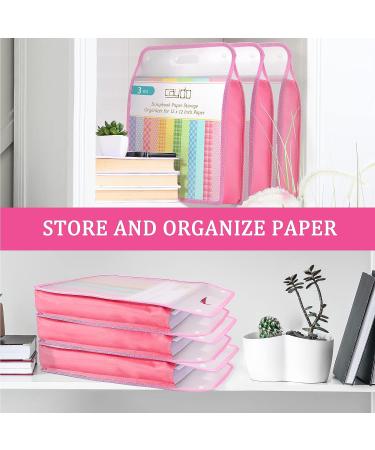 Caydo Pink Scrapbook Paper Storage Organizer for 12x12 Sheets with Transparent Handle - Buy Online on SooperMarket.com