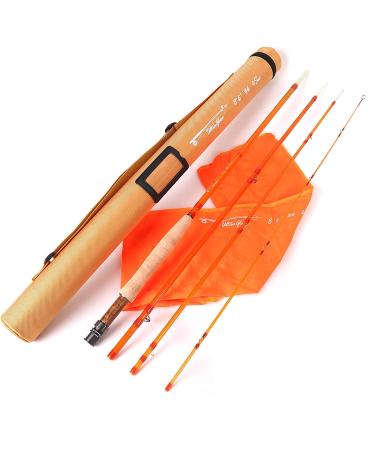 Maximumcatch glass fiber fly rod blue orange white purple fly fishing rod in 7 /8 6 3/5/6WT 3/4 parts orange 8'6 '' 6wt 4 parts