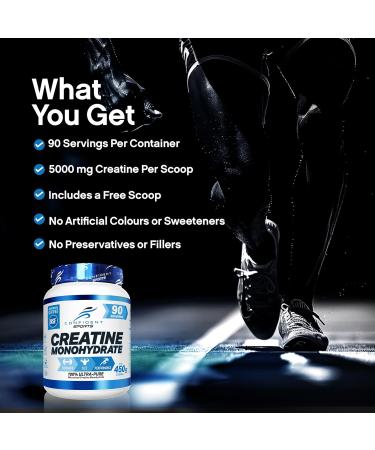Creatine Monohydrate Powder 450g NSF Certified For Increased Muscle Growth & Performance - Pre-workout Muscle Builder - Supports Athletic Performance - Creatine Powder for Workouts - 90 Servings by CONFIDENT SPORTS 90 Servings (Pack of 1) - Buy Online on SooperMarket.com