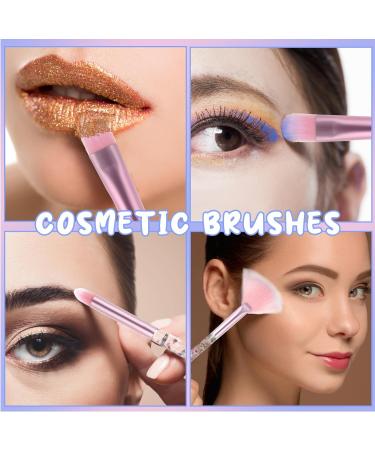 WLLHYF 7 Pack Makeup Brush Set Stylish Glitter Cosmetics Brushes Kit Professional Blending Brush with Crystal Sequins Handle for Eye Shadow Eyeliner Foundation Powder Concealer Blush Lip Women (Pink) - Buy Online on SooperMarket.com
