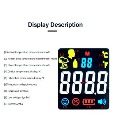Non Contact Digital Pet Thermometer Infrared Fast and Accurate Pet Temperature Detection with Easy to Read LCD Display Dog Temperature Monitor Animal Thermometer for Pet Cats Dog - Buy Online on SooperMarket.com