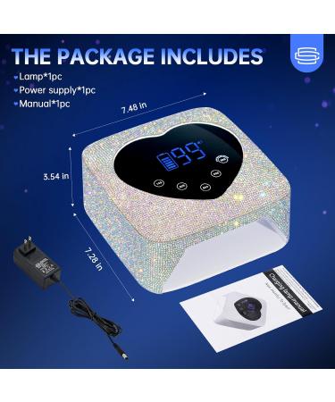 Buy UV LED Nail Lamp 72W - Rechargeable Sparkly Wireless Nail Dryer with 5 Timer Settings | Quick Dry Gel Polish Curing Light for Salon & Home - A-white - Buy Online on SooperMarket.com