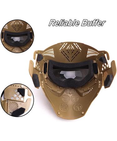 Senmortar Airsoft Mask - Full Face Tactical Protection Gear for Halloween, CS Game, Motocross - Desert & Grey - Buy Online on SooperMarket.com