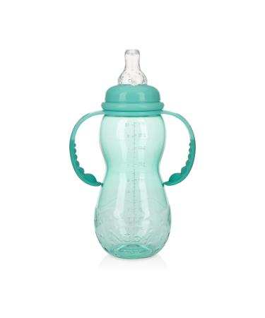 Nuby New 3 Stage Ultra Durable Tritan Grow with Me No-Spill Bottle to Cup  10 Oz  Teal  80387